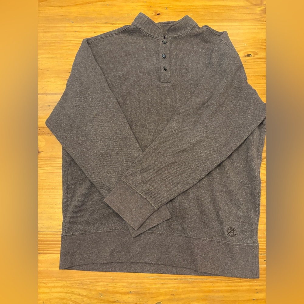Ahead Brown Knit Henley Shirt
